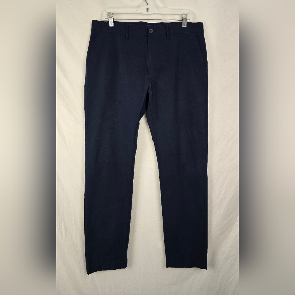 J. Crew Flex Slim Preppy Academia Navy Blue Tech Stretch Travel Pants sz 34x32